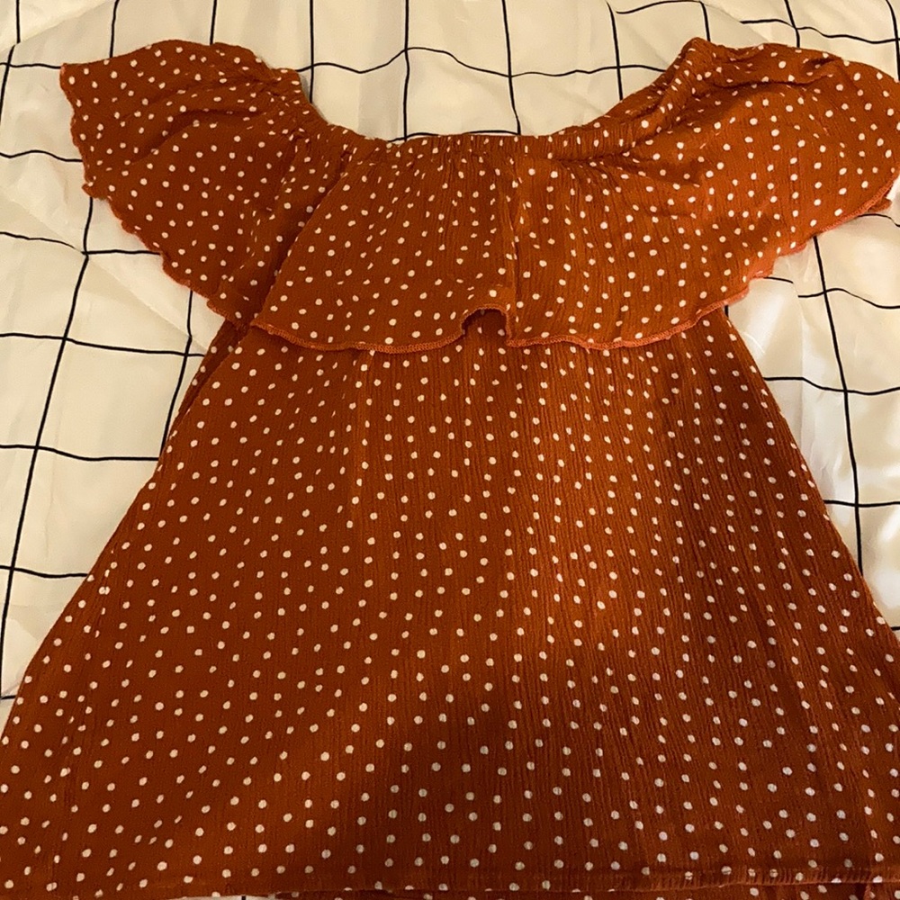 Orange tank top with ruffle